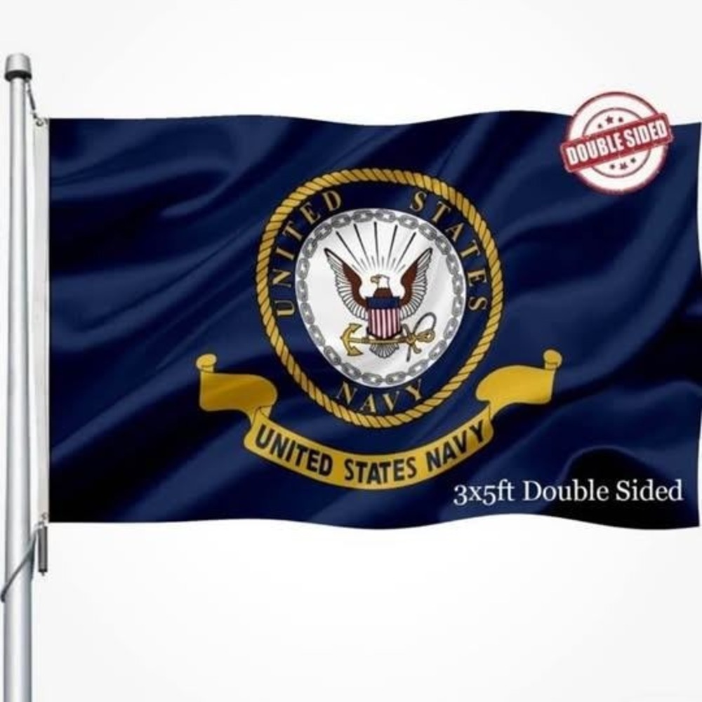 United States Navy Flag 3x5ft Double Sided 3-Ply Heavy Duty 210D Polyester Navy